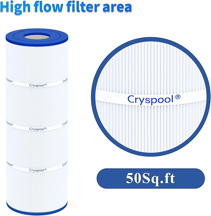 Cryspool® 07065 Filter Compatible with CX500-RE, C500, PA50, Ultral-A11, PP-A11, C-7656, FC-1240, 50 Sq. Ft Pool Filter Cartridge, 1 Pack