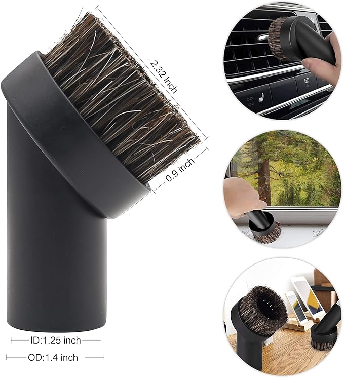 8 Pcs Household Cleaning Vacuum Cleaner Attachments Kit for Shop Vac Accessories with 1 1/4" Vacuum Brush Flexible Crevice Tool, Vacuum Cleaner Straw Tubes and Vacuum Hose Adapter Kit