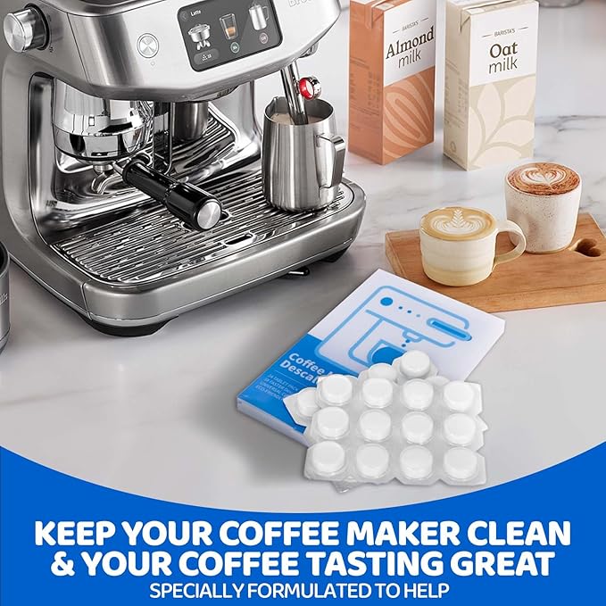 Cozeoa 24 Count Coffee Machine Descaler Tablets - Fast-Acting Effervescent Cleaner for Nespresso, Keurig, DeLonghi, Espresso & Drip Makers, Remove Mineral Deposits & Stains, Plant-Based & Septic Safe