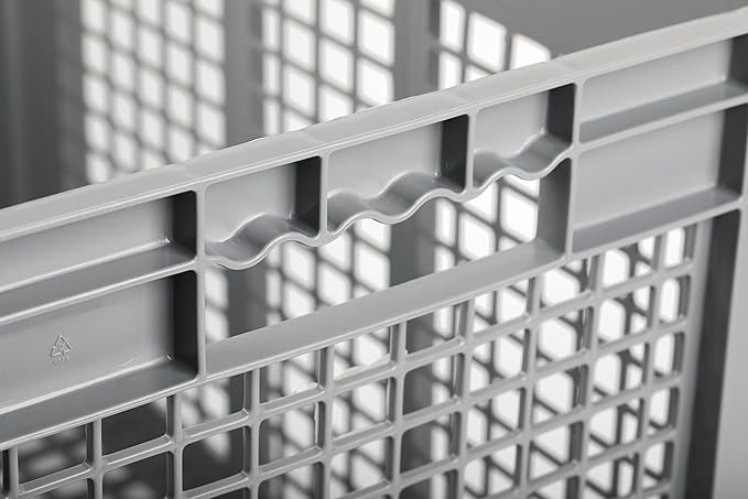 Hudson Exchange 24 x 16 x 8" (4 Pack) Mesh Straight Wall Handled Storage Container Tote, Gray