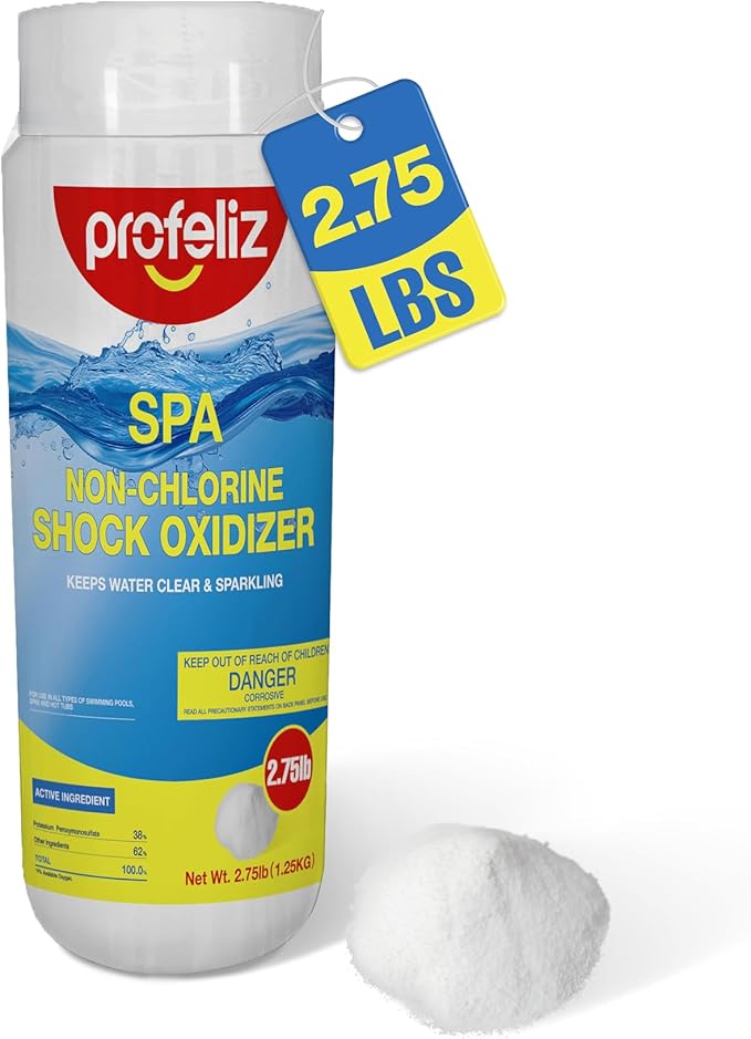 Profeliz Non Chlorine Shock for Hot Tub & Spa,Chlorine-Free Shock Oxidizer, Fast-Acting,Clear Cloudy Water,2.75lb
