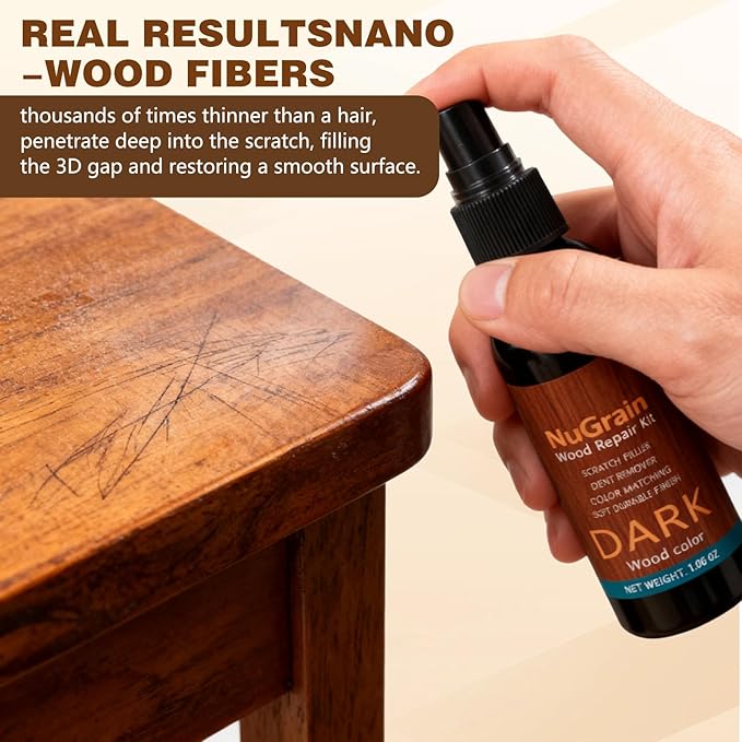 NuGrain Wood Repair, Professional Wood Floor Scratch Repair, Easy-Fix Wood Furniture Repair, Floor Cover Nicks and Scratches, Hides Minor Defects, Restore a Finish for Wood, Floors,Tables (1)