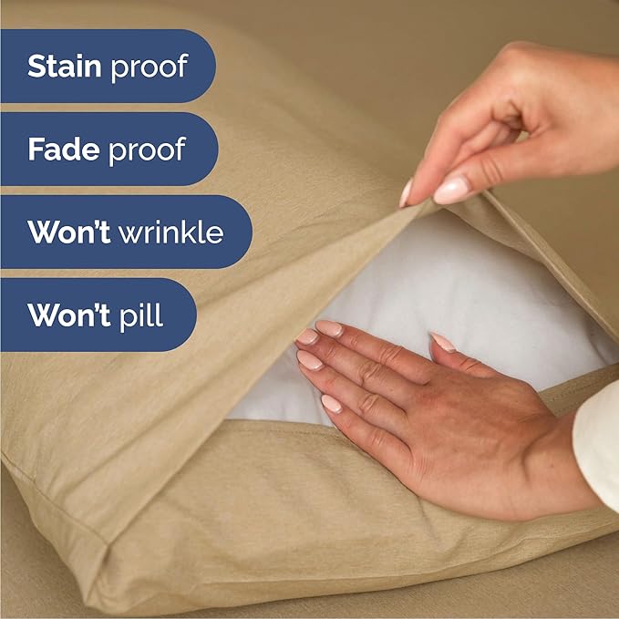 Cal King 6 Piece Sheet Set - Comfy Breathable & Cooling - Soft Hotel Luxury Bedding Set with 8-16 Inch Deep Pockets - 1 Flat & 1 Fitted Sheet & 4 Pillowcases - Wrinkle Free & Easy Care - Heathered Tan