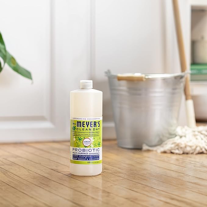 Mrs. MEYER'S CLEAN DAY Probiotic Multi-Surface Concentrate Cleaner, Lemon Verbena, Cleans Crevices And Tough Stains, 32 Fl Oz
