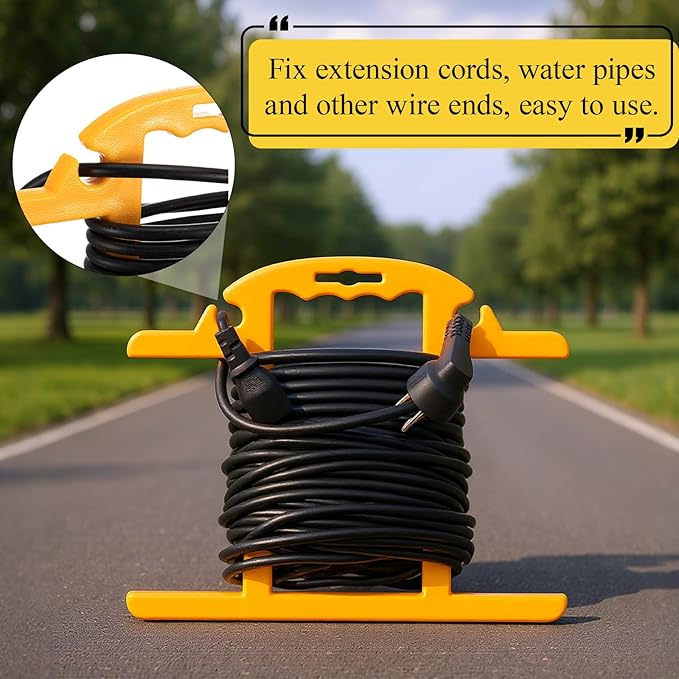 Ripeng 2 Pcs ABS Heavy Duty Extension Cord Storage Reel, Portable Christmas Light Storage Cord Organizer, Portable Hose Organizer Wrap-holds 100 Feet, H-shape Reel (Yellow)