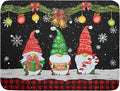Merry Christmas Dish Drying Mat Black Gnomes Dish Drainer Mats 18x24 Inch Holiday Decorative Absorbent Dishes Pad for Kitchen Counter Sink