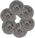 Aikcks 6-Piece Stainless Steel Sponge Scrubber - A Flexible Stainless Steel Velvet Scrubber for Cleaning Tableware, Kitchens, bathrooms, POTS, Pans, Grills and Sinks