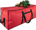 4.5 ft Christmas Tree Storage Bag, Heavy Duty Christmas Tree Bag with Reinforced Handles and Dual Zippers Wide Opening, Large Capacity fits for Artificial Christmas Tree (Red, 4.5 ft)