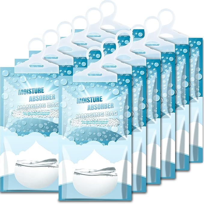 Corodo Moisture Absorbers Packets - Hanging Moisture Absorbers Dehumidifier Bags for Closet Bathroom Kitchen, Fragrance Free Humidity Absorber Packs, Removes Moisture & Odors, 12 Pack