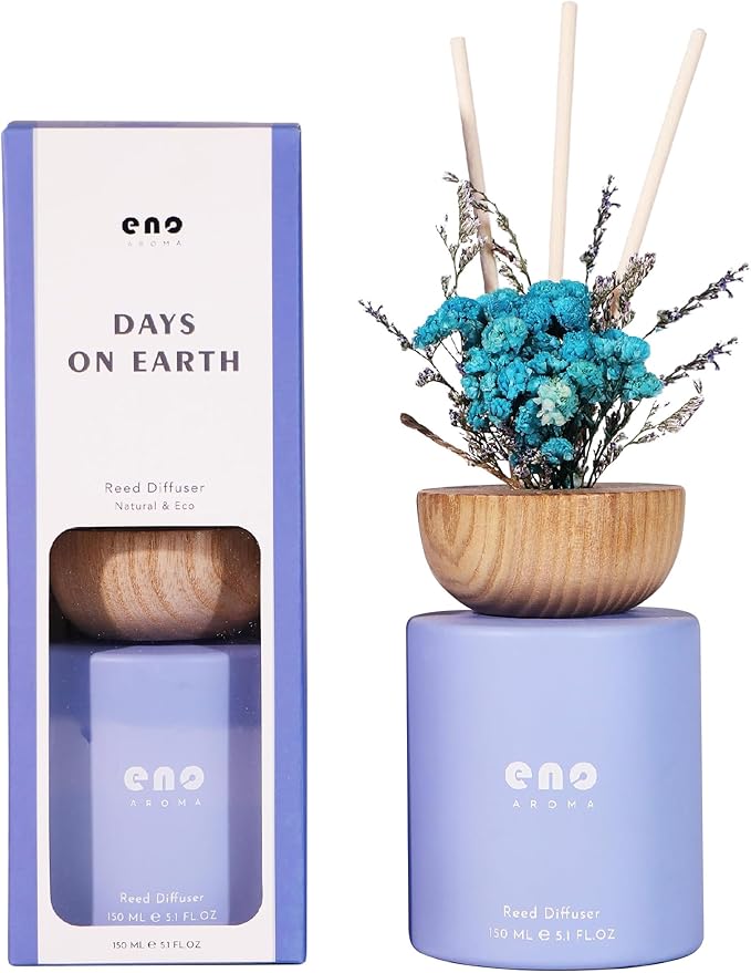 Reed Diffuser Set with Really Dried Flowers, Essential Oils Scented Diffuser with Sticks, Air Fresheners Home Fragrance for Bathroom Shelf Decor & Gift, 5.1oz / 150ml