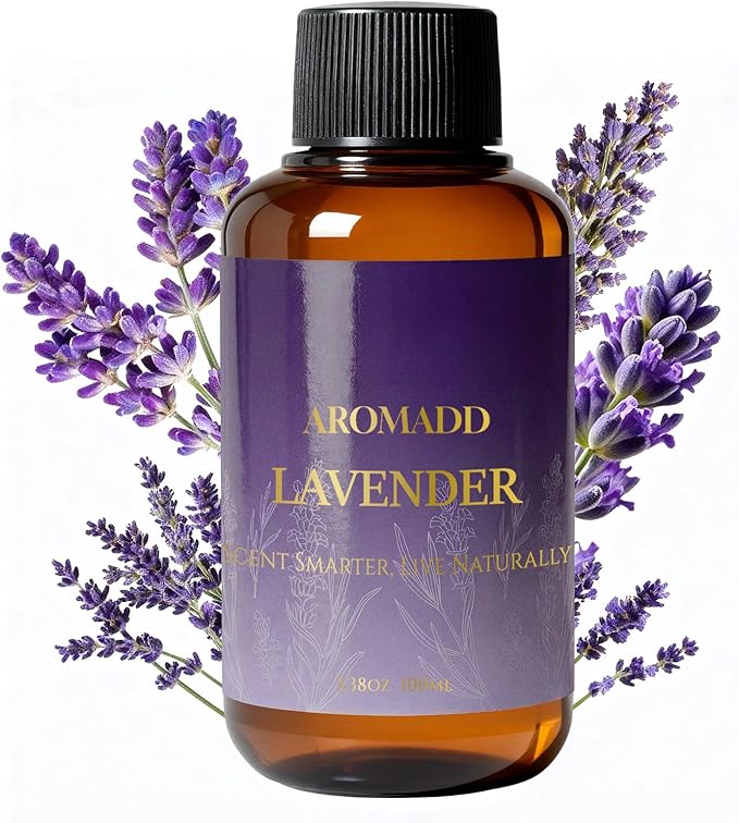 Aromadd Lavender Diffuser Oil Inspired by Luxury Hotel Scent, Essential Oils for Waterless Diffuser, Pure Soothing Lavender Aroma, Long-Lasting & Natural Home Fragrance - 3.38 fl oz (100 mL)