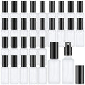 Roshtia 30 Pcs 1.69 Oz/ 50 ml Black Glass Spray Bottle Refillable Perfume Atomizer Clear Decorative Empty Bottles with Fine Mist Sprayer Pump for Face Body Travel