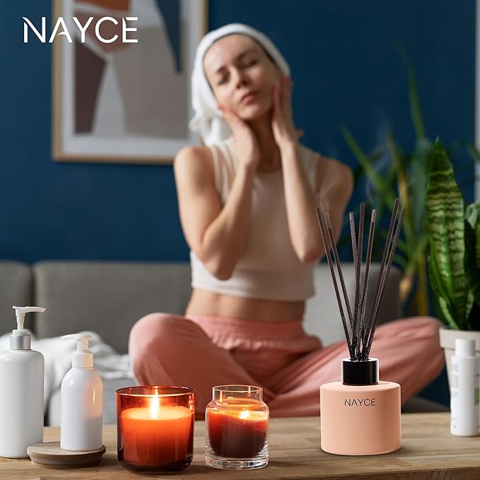 Nayce Luxury Reed Diffuser - Chianti Oud Orchard - Aromatherapy Essential Oil Diffuser Sticks - Hand-Poured in USA - Reed Diffusers for Home, Bathroom, Bedroom, Office Decor, Housewarming Gifts