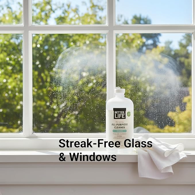 Better Life All Purpose Cleaner - Multipurpose Plant Based Home and Kitchen Cleaning Spray for Glass, Countertops, Appliances, Upholstery & More - Multi-surface Spray Cleaner - 24oz Unscented