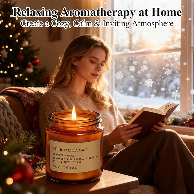 12 Pack Aromatherapy Candles for Home Scented, Aromatherapy Jar Candle Gifts for Women, Natural Soy Wax Amber Candle Set, Scented Candles Set for Birthday Valentine Birthday Day Present