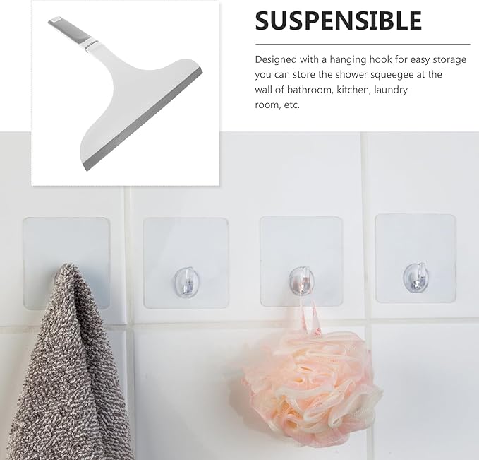 Glass Squeegee Window Cleaner Small Shower Squeegee with Short Handle for Home Glass, Mirror, Tile Cleaning Tool, Car and Bathroom Use