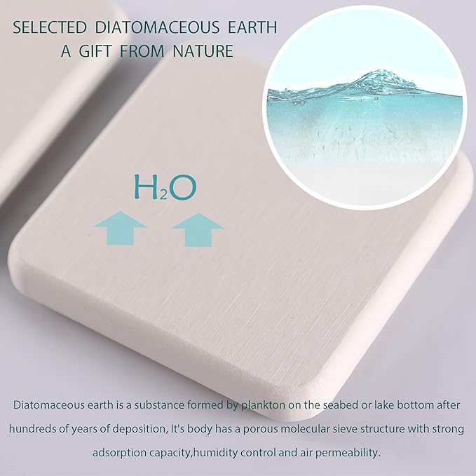 NiuYichee 2 Pcs Water Absorbing Stone Trays, Kitchen/Bathroom Sink Soap Dish, Diatomite Tray Used for Hand Soap & Cosmetic Bottles in The Modern Home, 3.15" W x 6.3" L, White
