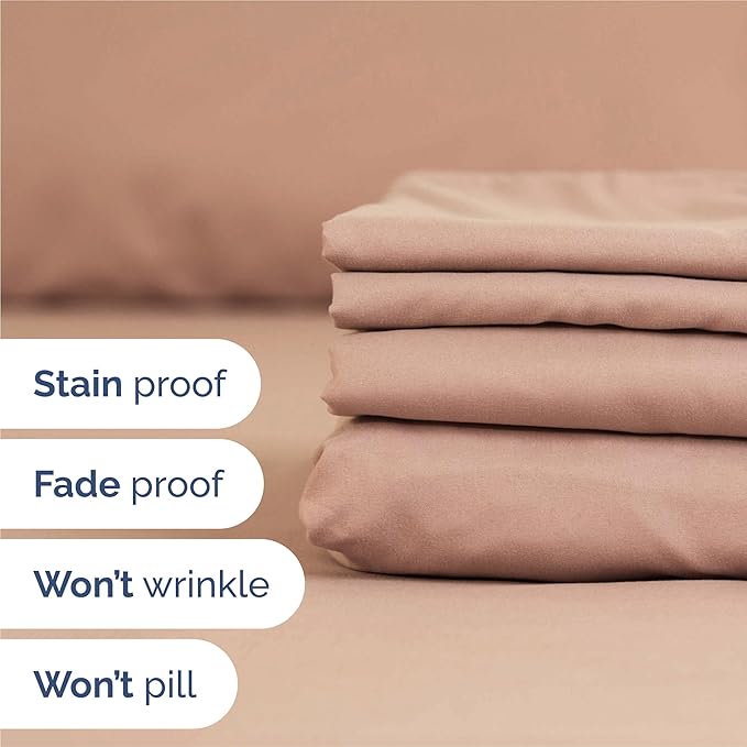 King 6 Piece Sheet Set - Comfy Breathable & Cooling - Ultra Soft Hotel Luxury Bedding Set with 8-16 Inch Deep Pockets - 1 Flat & 1 Fitted Sheet & 4 Pillowcases - Cozy, Wrinkle Free & Easy Care - Mauve