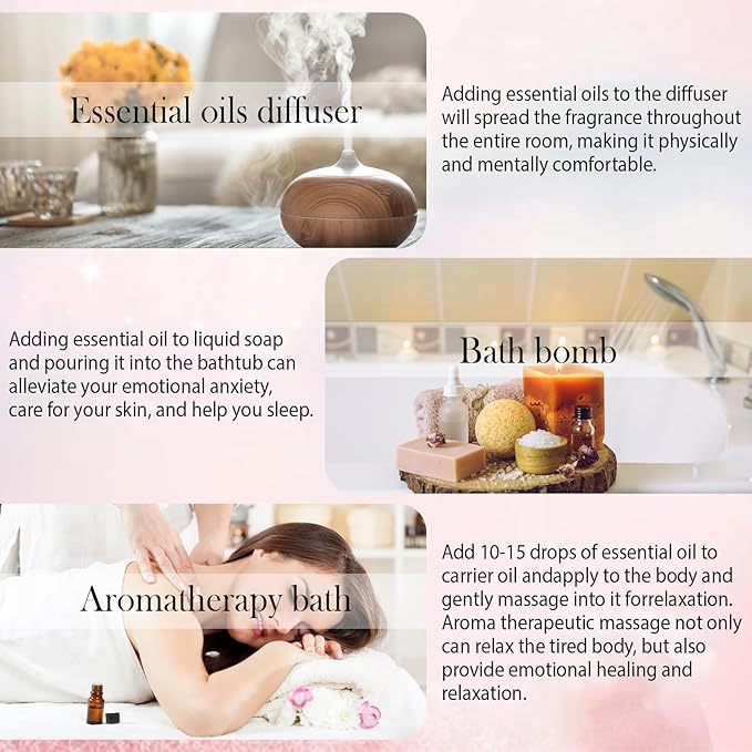 8 Pcs Pure Essential Oils for Diffusers for Home Care, Skin Care, Candle Making-Peppermint, Lavender, Eucalyptus,10 ML Essential Oils Gift Set, Christmas Birthday Present