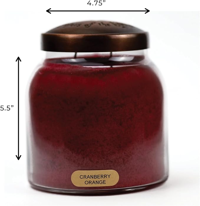 A Cheerful Giver - Cranberry Orange - 34oz Papa Scented Candle Jar with Lid - Keepers of the Light - 155 Hours of Burn Time, Gift for Women, Red