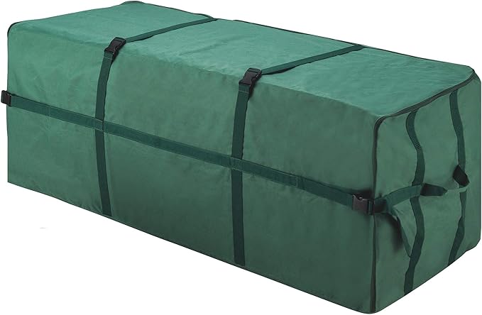 Christmas Tree Storage Bag - Zippered Canvas Tote for Storing 6-Foot Artificial Trees, Holiday Decorations, and Inflatables by Elf Stor (Green)