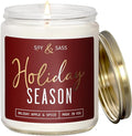 Holiday Candles, Christmas Candles Scented – ‘Holiday Season’ Soy Candle, w/Apple, Cinnamon & Clove - Infused with Essential Oils I Holiday Candle I 9oz, 50Hr, Made in USA
