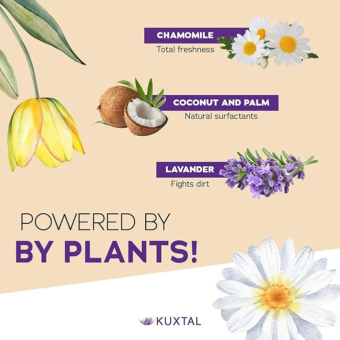 KUXTAL Biodegradable Multi-Surface Floor Cleaner 3 Pack | Eco-Friendly & Plant-Based Formula | Pet & Family Safe | Floral Scent for a Fresh | Natural Clean | 32.9 fl oz Each
