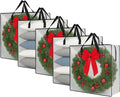 5 Pack Clear Wreath Storage Bag – 26 Inch Square Holiday Garland Organizer with Zipper and Handles – Multi-Purpose Clear Tote for Christmas Decor, Bedding, Clothes, College Moving Supplies