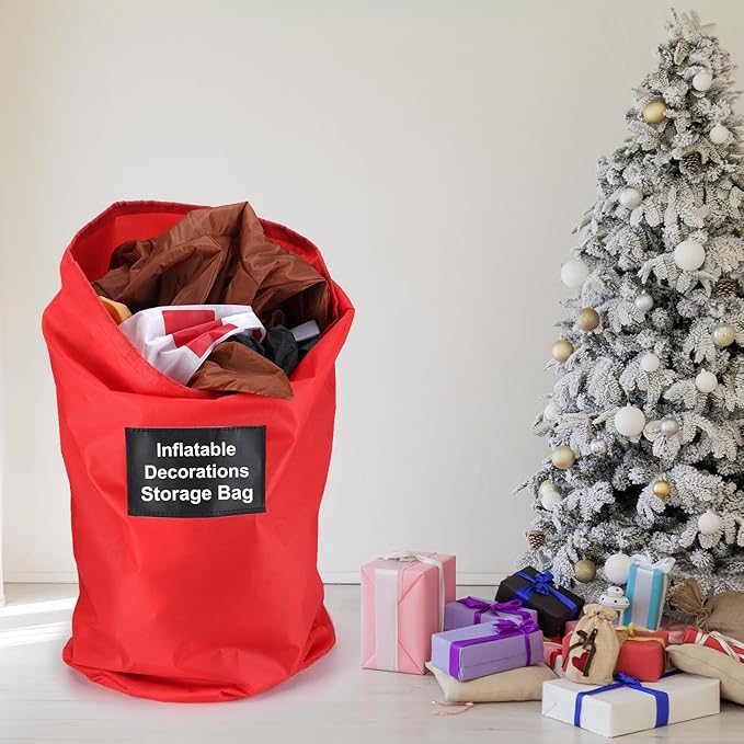 6 Pcs 21 x 12 Inch Red Inflatable Decorations Storage Bag Waterproof Inflatable Decorations Storage Bag Christmas Storage Containers for Holiday Ornaments Accessories Gift Organizer