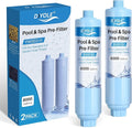 Garden Hose Filter for Filling Hot Tub/Pool/Spa, Greatly Reduces Sediment, Chlorine, Heavy Metals and Odors, Standard 3/4" Garden Hose Thread, Up to 8,000 Gallons(2 Pack)
