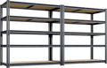 72"H Storage Shelves heavy duty, 2250LBS Garage Shelving, 5 Tier Metal Shelving Unit Adjustable Garage Shelves Utility Rack Shelf for Storage Warehouse Pantry Closet,40" W × 20" D × 72" H, Black, 2PCS