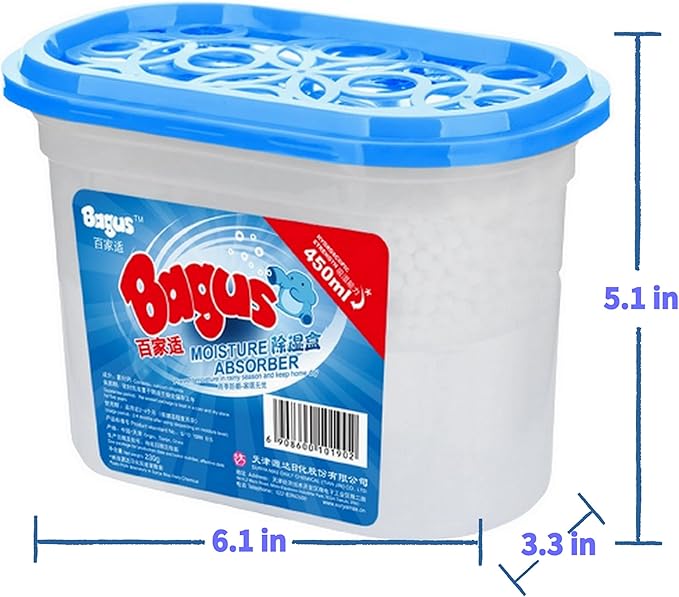 Moisture absorbers Boxes (6 Pack) - 10.5 Oz, Dehumidification Box, Moisture Absorber for Closet, Bathroom, Storage, Kitchens, Basement, Laundries, Spaces, Studies, Car, Boats, RVs, Boat. (6 Pack)