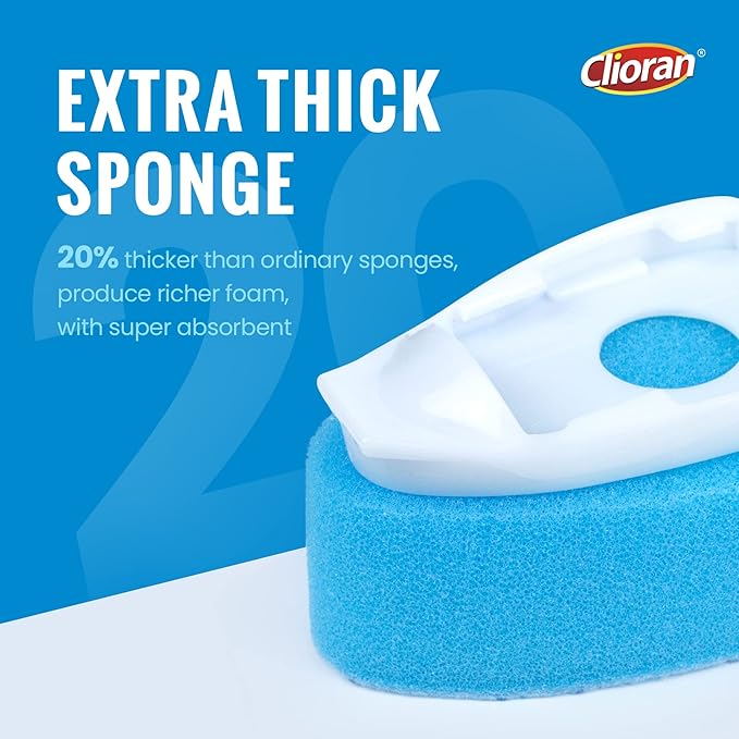 Clioran Leak Proof Dishwand Refills with Scrub Dots,Non Scratch Sponge Heads for Dish Wand,20% Thicker Heavy-Duty Scrubber Replacement,Fits Most Handles,Works with All Dish Soaps,Ideal for Kitchen