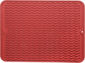 MicoYang Silicone Dish Drying Mat for Multiple Usage,Easy clean,Eco-friendly,Heat-resistant Silicone Mat for Kitchen Counter or Sink,Refrigerator or drawer liner Red L 16 inches x 12 inches