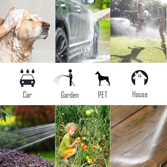 Water Hose Nozzle|Garden Hose Nozzle Hose Spray Nozzle with 10 Patterns High Pressure Hose Nozzles for Garden Hose for Watering Plants Washing Cars Pets(Orange)