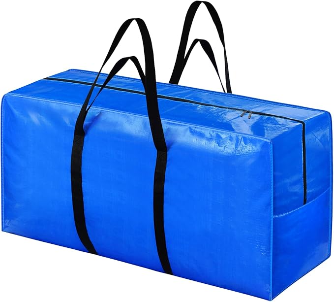168 Gallon Extra Large Storage Bags, Zippered Outdoor Cushion Furniture Storage Bag with Handles,Jumbo Large Moving Bags Heavy Duty, Christmas Tree Bag, 65x30x20 inch - 1PACK