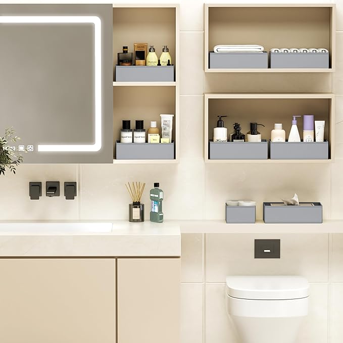 DIMJ Drawer Organizer Clothes - 18 Pack Closet Drawer Organizer Bins for Baby Clothes Storage, Fabric Dresser Organizer for Nursery Bedroom, Foldable Small Drawer Dividers for Underwear Socks