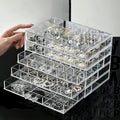 Jewelry Boxes Earring Storage Box Organizer 5 Drawers Jewelry Organizer Acrylic Jewelry Storage Box Holder Compartment Transparent Display Storage Case Gift for Women Girls (102 Girds)