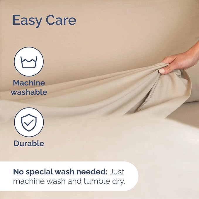 Cal King 6 Piece Sheet Set - Comfy Breathable & Cooling - Ultra-Soft Hotel Luxury Bedding Set with 8-16 Inch Deep Pockets - 1 Flat & 1 Fitted Sheet & 4 Pillowcases - Wrinkle Free & Easy Care - Cream