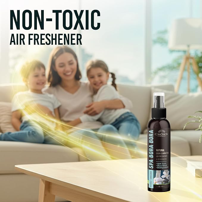 Non-Toxic Odor Eliminator, Natural Sandalwood & Patchouli Air Freshener Spray for Home, Room, Closet & Couch Deodorizer, Long Lasting Bathroom & Toilet Freshener, Safe for Kids & Pets,2PK, 4 oz each