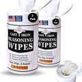Cast Iron Seasoning Wipes (2 Pack) - Blackstone Griddle Seasoning & Conditioner - Essential Blackstone Accessories for Cast Iron Skillet Care - Made in USA Grapeseed Oil Cleaner & Restoration Kit