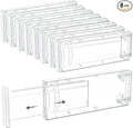 Lifewit 8 Pack Drawer Dividers 4" High, 11-17" Adjustable Dresser Drawer Organizers for Clothes, Expandable Dresser Separators in Bedroom/Bathroom/Kitchen/Vanity/Office Organization and Storage,Clear