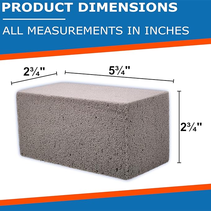 Pool-Whiz Pumice Block for Pool (12-Pack) | Pool Tile & Concrete Cleaner | Pumice Stone for Cleaning Spas, Water Features & Bathroom Floors | Cleaning Block for Rust & Stains by Billy Buckskin