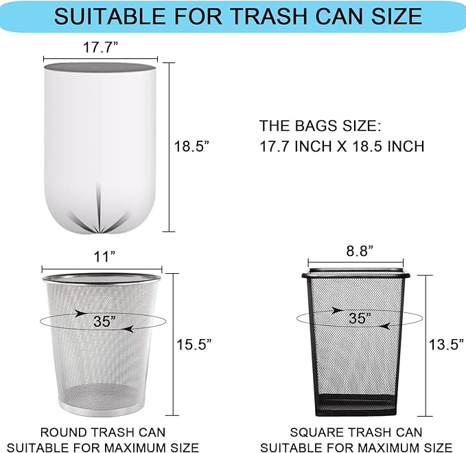 2 Gallon Small Trash Bags, Clear, 150 Counts/ 3 Rolls