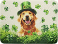 St Patrick's Day Dog Dish Drying Mat 18x24 inch Green Shamrock Dishes Pad Absorbent Microfiber Dish Drainer Mat for Kitchen Counter Coffee