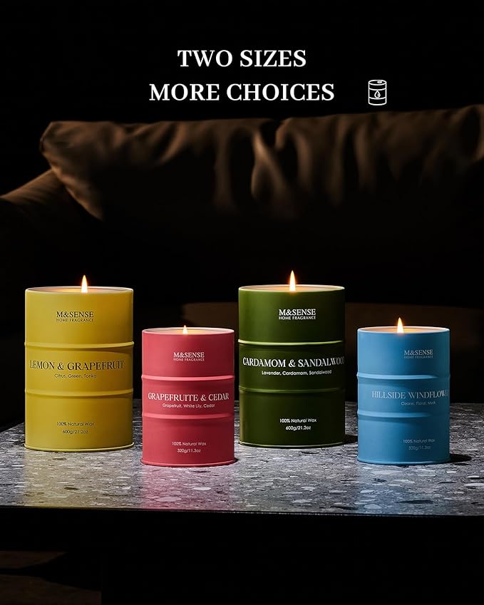 M&SENSE Coffee Cappucina Large Scented Candles Christmas Decor, Hoilday Soy Wax Christmas Candle 21.2oz 120 Hours, Coffee Aroma Candle Unique Housewarming Appreciation Gifts