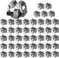 3-H 45 Pack Mop and Broom Holder Wall Mount Big Size Hanging 1 KG Extra,Broom Hanger Wall Mount for Hanging and Organizing Shove Rake Yard Tools in Shed Kitchen Laundry Room Bathroom Garden(Grey)