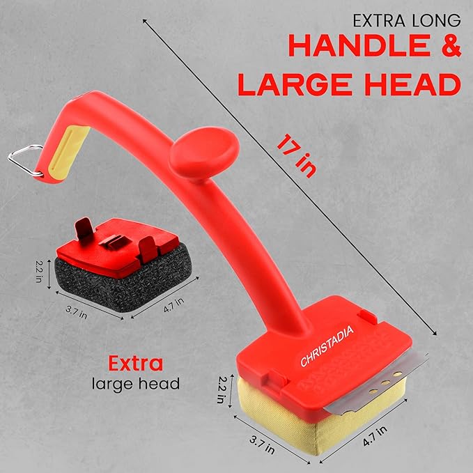 Grill Brush Bristle Free for Outdoor Grill + 2 Replaceable Heads Safe Grill Cleaner – Ultimate BBQ Brush fit Dual Handle/Comfort/Heat Resistant, Grill Scraper for Cast Iron, Stainless-Steel Grates