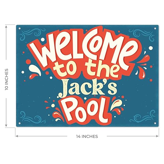 Custom Pool Sign, Welcome To The Pool Fun For Pool Décor Sign, 10x14 Inches, Rust Free .040 Aluminum, Fade Resistant, Made in USA by Sigo Signs