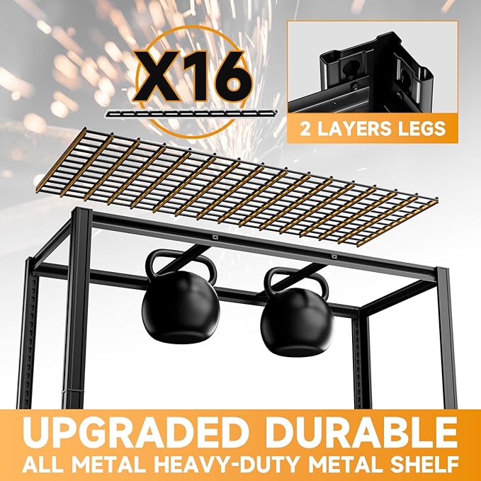 cynnda 5-Tier 60”W x 24”D x 72”H Garage Shelving Storage Shelves 3000LBS Heavy Duty Metal Shelf Adjustable Rack Units Suitable for Garage Basement Warehouse Utility Shelves (Black)